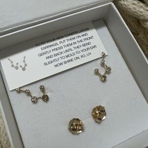 Logan Hollowell 14k Gold and Silver Constellation Earrings diamonds